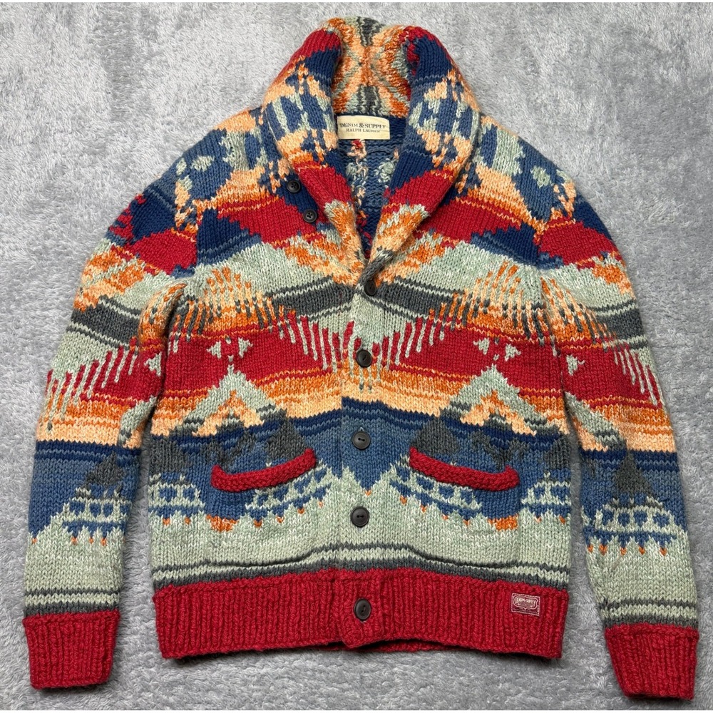 Denim & Supply Ralph Lauren Cardigan Womens M Aztec Southwestern Shawl Collar